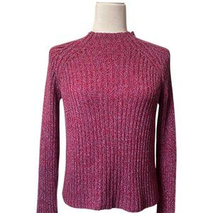 So...GSJC Y2K Ribbed Mock Neck Sweater - Pink Red - Size M